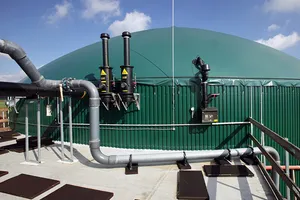 Nahaufnahme der Trocknung einer Biogasanlage