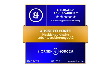 Siegel von Morgen & Morgen Rating zur Grundfähigkeitsversicherung